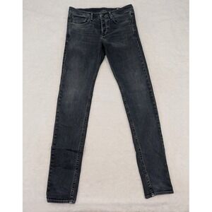 Rag & Bone Fit 1 Extra Slim Jeans Mens 32x33 Black Stretch‎ Made USA Button Fly
